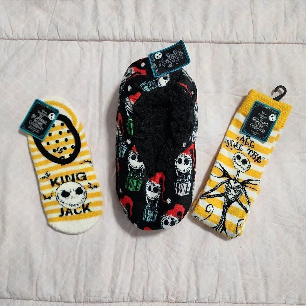 Nwt Disney The Nightmare before Christmas Halloween theme socks bundle, one size
